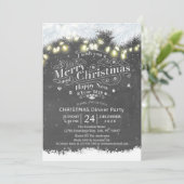 Invitation Winter Neige terrain Noël et Nouvel An Dîner (Debout devant)