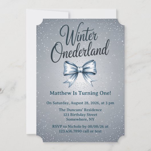 Invitation Winter Onderland Boys 1er. Fête d'anniversaire (Devant)