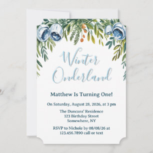 Invitation Winter Onderland Boys 1er. Fête d'anniversaire