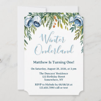 Invitation Winter Onderland Boys 1er. Fête d'anniversaire