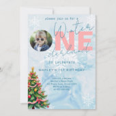 Invitation Winter ONE derland Photo Tree Party 1er anniversai (Devant)