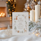 Invitation Winter One-derland Woodland First Birthday