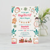 Invitation Winter Onederful Gingerbread Cookie 1st Birthday (Debout devant)