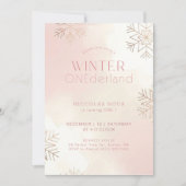 Invitation Winter ONEderful Watercolor Girl First Birthday (Devant)
