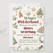 Invitation Winter Onederland 1er Anniversaire Cookies Noël (Devant)