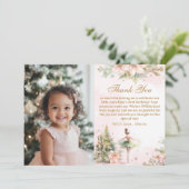 Invitation Winter Onederland 1er anniversaire photo Merci (Debout devant)