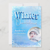 Invitation Winter Onederland - 1st Birthday with Photo  (Devant)