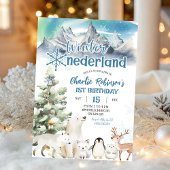 Invitation Winter Onederland Arctic Animal Boy First Birthday