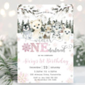 Invitation Winter Onederland Arctic Animals Snow 1st Birthday