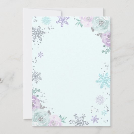 Invitation Winter ONEderland Birthday Silver Purple Snowflake (Dos)