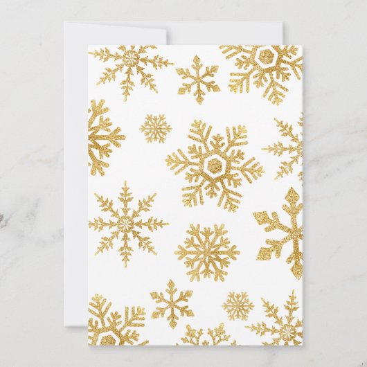 Invitation Winter Onederland Blue Gold Snowflake 1er annivers (Dos)