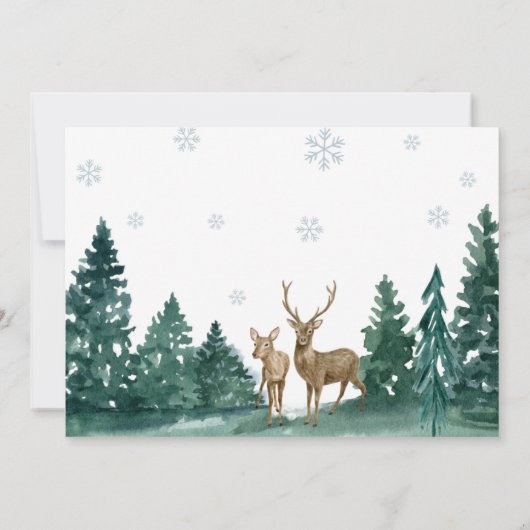Invitation Winter ONEderland Deer Photo Invite (Dos)