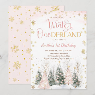 Invitation Winter Onederland Flocons de Neige 1er Anniversair