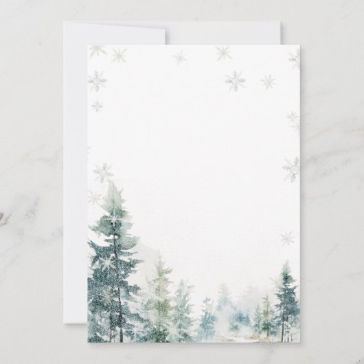 Invitation Winter Onederland Forêt rustique 1er anniversaire (Dos)