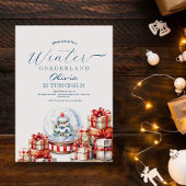 Invitation Winter Onederland globe de neige Fille fête d'anni