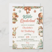 Invitation Winter Onederland Noël Cookies Anniversaire Fête (Devant)