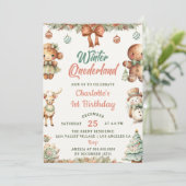 Invitation Winter Onederland Noël Cookies Anniversaire Fête (Debout devant)