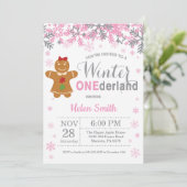 Invitation Winter Onederland Noël Fille 1er anniversaire (Debout devant)
