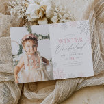 Invitation Winter Onederland Parties scintillant rose 1er ann<br><div class="desc">Des amis Invitations et la famille à la fête d'anniversaire de votre petit avec cette invitation thématique "Winter Onederland",  avec des flocons de neige roses et argentés.</div>