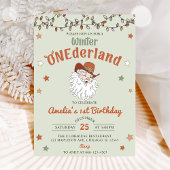 Invitation Winter Onederland Père Noël Noël Premier anniversa