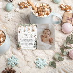 Invitation Winter Onederland Photo Thank You Card<br><div class="desc">Send heartfelt gratitude with this Winter Onederland Photo Thank You Card! Featuring cozy neutral tones, watercolor greenery, and delicate festive ornaments, this elegant design pairs perfectly with your winter wonderland theme. Add your baby’s photo for a personalized touch that loved ones will cherish. Perfect for first birthdays, baby showers, and...</div>