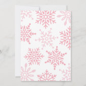 Invitation Winter Onederland Pink Gold Snowflake 1er annivers (Dos)