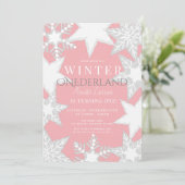 Invitation Winter Onederland Pink & Silver 1er anniversaire (Debout devant)