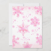 Invitation Winter Onederland Pink Snowflake Anniversaire Phot (Dos)