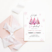 Invitation Winter Onederland Rose 1er anniversaire