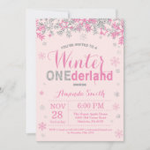Invitation Winter Onederland Rose Silver Girl 1er anniversair (Devant)