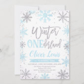 Invitation Winter ONEderland Silver Blue 1st Birthday (Devant)