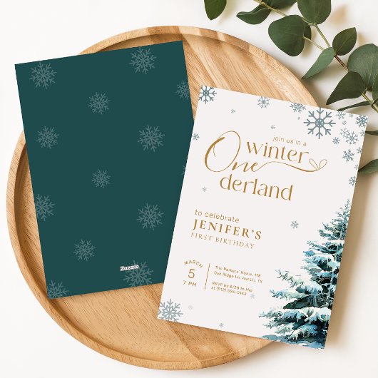 Invitation Winter Onederland Silver Snowflake First Birthday