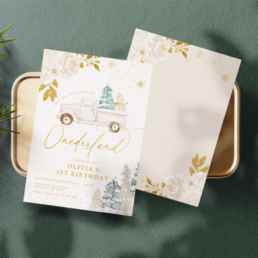 Invitation Winter Onederland Snowman 1er Anniversaire Invitat