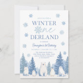 Invitation Winter Onederland Woodland Animals 1st Birthday (Devant)