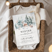 Invitation Winter ONEderland Woodland Forest 1st Birthday