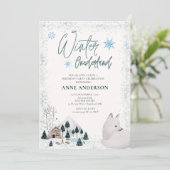 Invitation Winter Onederlant 1st First Birthday Animals (Debout devant)