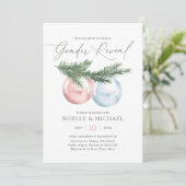 Invitation Winter Ornament Gender Reveal (Debout devant)