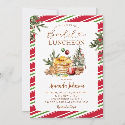 Invitation Winter Party Bridal Luncheon Pancake & Cocoa (Devant)