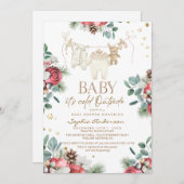 Invitation Winter Pastel Florals Outside Baby Shower  (Devant / Derrière)
