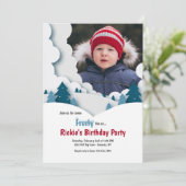 Invitation Winter Paysage Photo Fête de naissance (Debout devant)