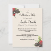 Invitation Winter Pine Cone Celebration of Life Card (Devant)