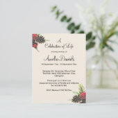 Invitation Winter Pine Cone Celebration of Life Card (Debout devant)