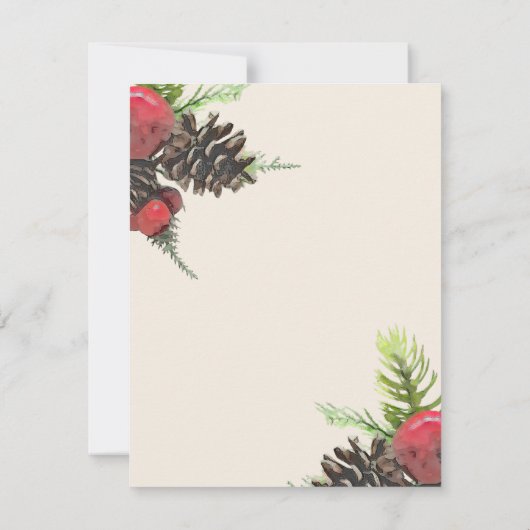 Invitation Winter Pine Cone Celebration of Life Card (Dos)
