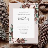 Invitation Winter Pine Greenery Simple Birthday