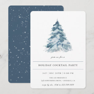 Invitation Winter Pine Tree Holiday Party Invite