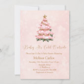 Invitation Winter Pink Baby It's Cold Outside Baby shower (Devant)