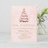 Invitation Winter Pink Baby It's Cold Outside Baby shower (Debout devant)