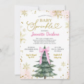 Invitation Winter Pink Baby Sprinkle Girl Baby Shower (Devant)
