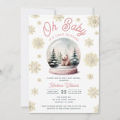 Invitation Winter Pink Il fait froid à l'extérieur du Baby sh (Devant)