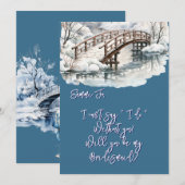 Invitation Winter Pont En Bois Passerelle En Bois Soyez Ma Fe (Devant / Derrière)